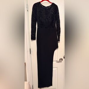 City Triangles Black Lace Maxi Dress